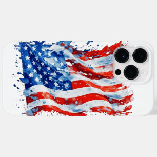 Amerikanische Flagge USA Wasserfarbe 4. Juli Case-Mate iPhone 14 Pro Max Hülle