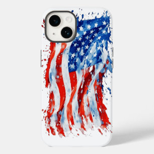 Amerikanische Flagge USA Wasserfarbe 4. Juli Case-Mate iPhone 14 Hülle