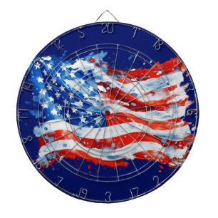 Amerikanische Flagge USA Wasserfarbe 4. Juli Dartscheibe