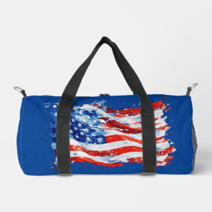 Amerikanische Flagge USA Wasserfarbe 4. Juli Duffle Bag