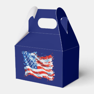Amerikanische Flagge USA Wasserfarbe 4. Juli Geschenkschachtel