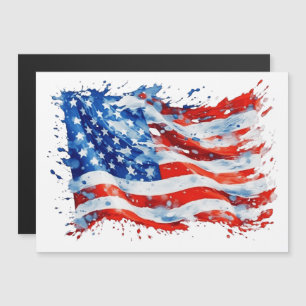 Amerikanische Flagge USA Wasserfarbe 4. Juli Magneteinladung