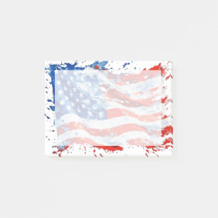 Amerikanische Flagge USA Wasserfarbe 4. Juli Post-it Klebezettel
