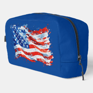 Amerikanische Flagge USA Wasserfarbe 4. Juli Waschbeutel
