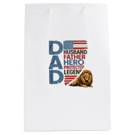 Amerikanische Flagge Vater Löwe Patriotisch Mittlere Geschenktüte