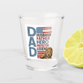 Amerikanische Flagge Vater Löwe Patriotisch Schnap Schnapsglas