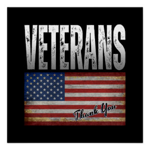 AMERIKANISCHE FLAGGE VETERANEN DANKE 4. JULI POSTER
