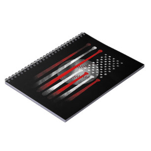 Amerikanische Flagge Vintag Baseball Notizblock