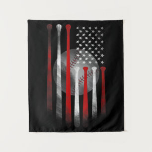 Amerikanische Flagge Vintag Baseball Wandteppich