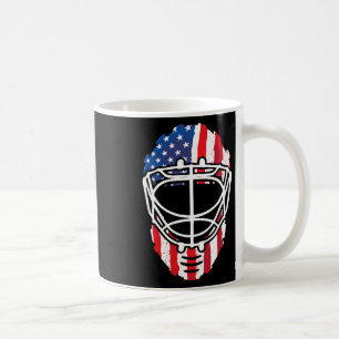Amerikanische Flagge Vintag Hockey Goalie Mask 4. Kaffeetasse