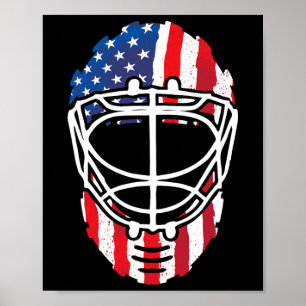 Amerikanische Flagge Vintag Hockey Goalie Mask 4. Poster