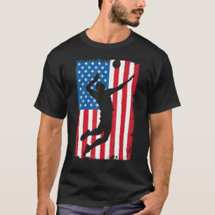 Amerikanische Flagge Vintag Sports Volleyball T-Shirt