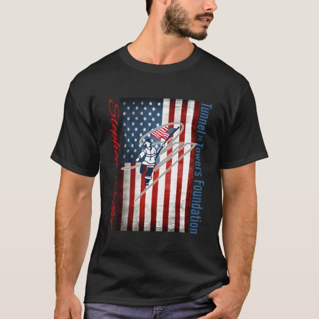 Amerikanische Flagge Vintag Stephen Siller Tunnel  T-Shirt (Vorderseite)