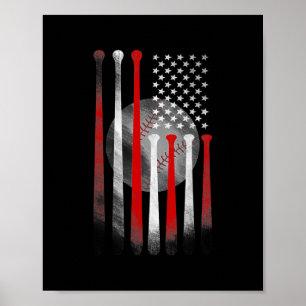 Amerikanische Flagge Vintage Baseball Flag Dad Mom Poster