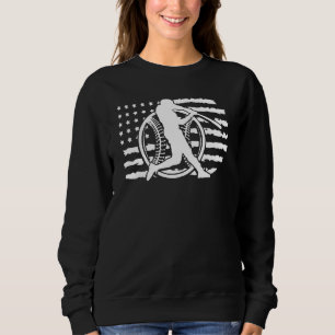 Amerikanische Flagge Vintage Baseball-Flagge Dad Sweatshirt