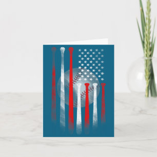 Amerikanische Flagge Vintage Baseball-Flagge Kunst Karte