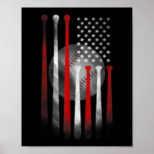 Amerikanische Flagge Vintage Baseball Poster