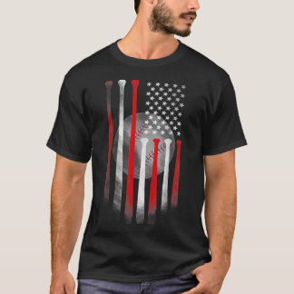 Amerikanische Flagge Vintage Baseball Tag T-Shirt