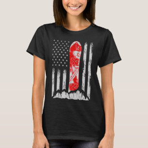 Amerikanische Flagge Vintage Cool Snowboarden Skif T-Shirt