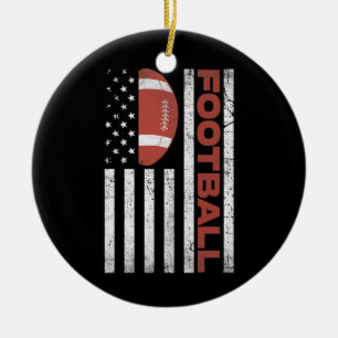 Amerikanische Flagge Vintage-Fußball-Flag-Football Keramik Ornament