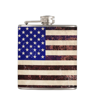 Amerikanische Flagge Vintage Grunge Flachmann