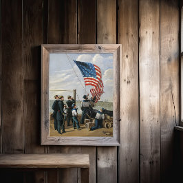 Amerikanische Flagge Vintage Kunst der militärisch Fotodruck