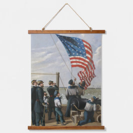 Amerikanische Flagge Vintage Kunst der militärisch Wandteppich Mit Holzrahmen