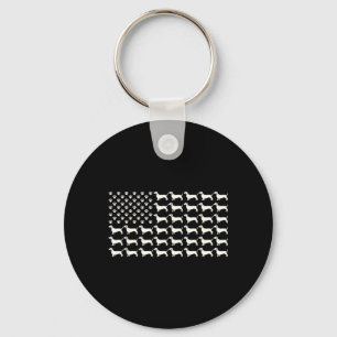 Amerikanische Flagge Vintage Patriotischer Dachshu Schlüsselanhänger