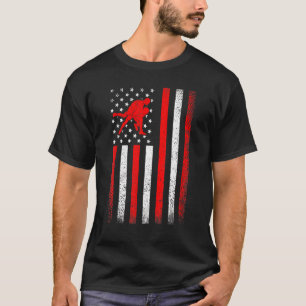 Amerikanische Flagge Vintage-Ringerflagge Vater Mu T-Shirt