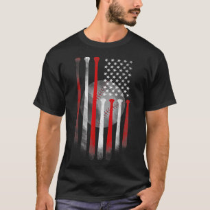 Amerikanische Flagge Vintager Baseball-Tag  T-Shirt