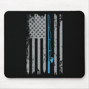 Amerikanische Flagge Vintager Fischer Mousepad