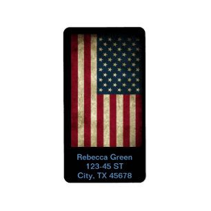 Amerikanische Flagge Vintager patriotischer Grunge Adressaufkleber