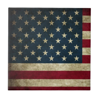 Amerikanische Flagge Vintager patriotischer Grunge Fliese