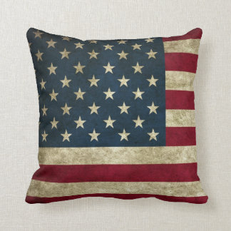Amerikanische Flagge Vintager patriotischer Grunge Kissen