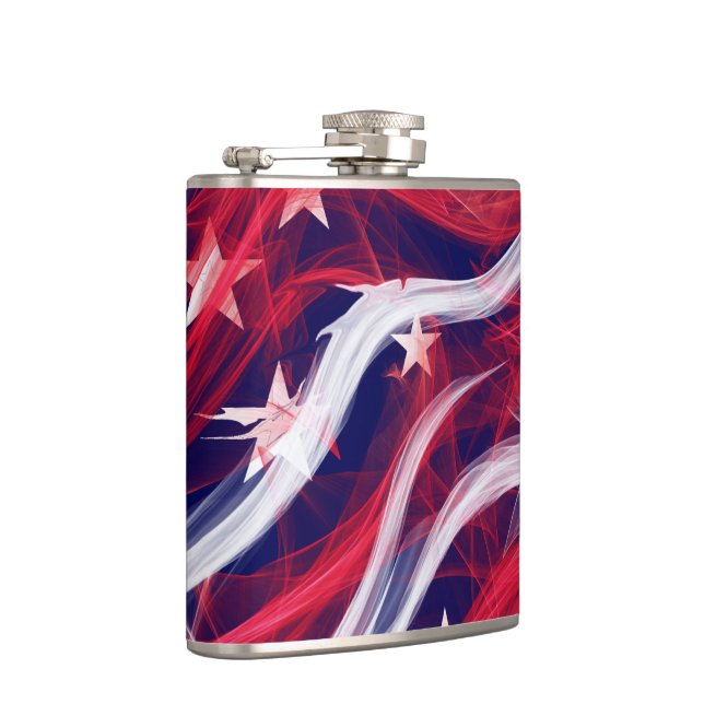 Amerikanische Flagge Vinyl Wrapped Flask Flachmann (Rechts)
