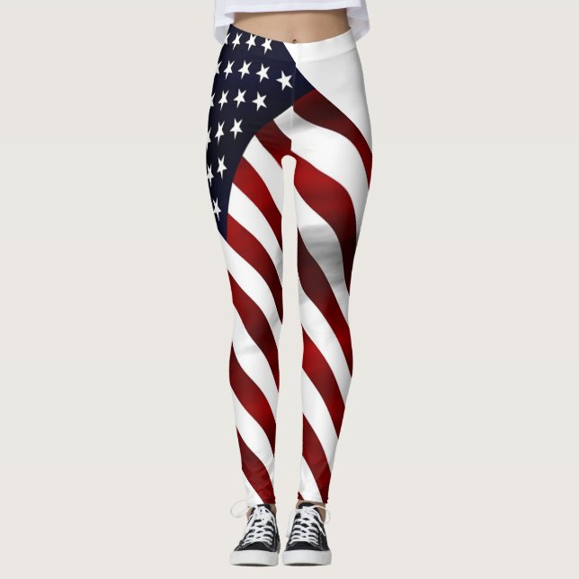Amerikanische Flagge voll Leggings (Vorderseite)