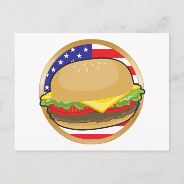 Amerikanische Flagge von Hamburger Postkarte (Vorderseite)