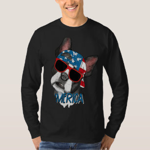 Amerikanische Flagge von Merica, Bulldogge, 4. Jul T-Shirt
