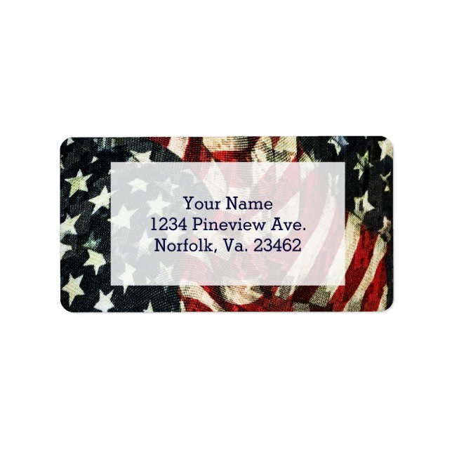 Amerikanische Flagge von Shirley Taylor Adressaufkleber (Vorne)
