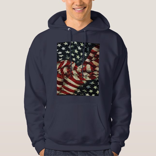 Amerikanische Flagge von Shirley Taylor Hoodie (Vorderseite)