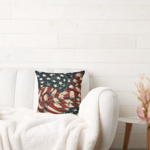 Amerikanische Flagge von Shirley Taylor Kissen