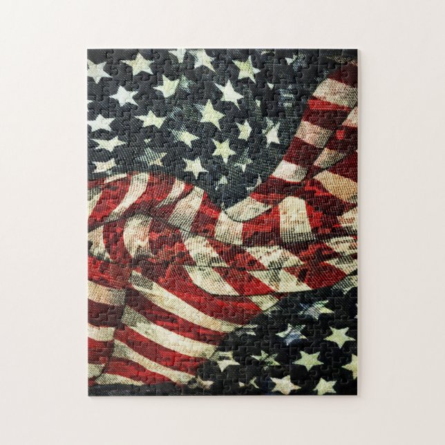 Amerikanische Flagge von Shirley Taylor Puzzle (Vertikal)