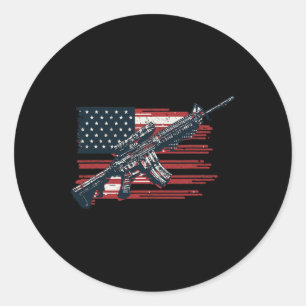 Amerikanische Flagge Waffen 1. Juli Waffen Unabhän Runder Aufkleber