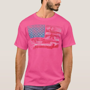 Amerikanische Flagge Waffen Gewehre Kugeln US-Flag T-Shirt