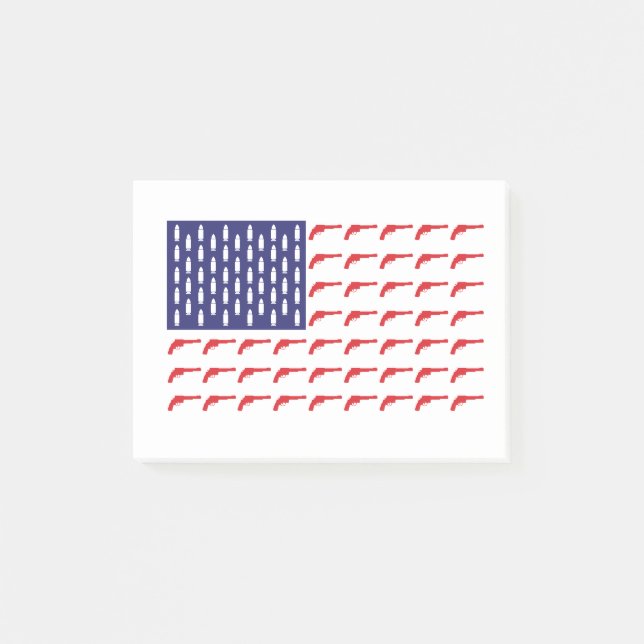 Amerikanische Flagge - Waffen Post-it Klebezettel (Vorderseite)