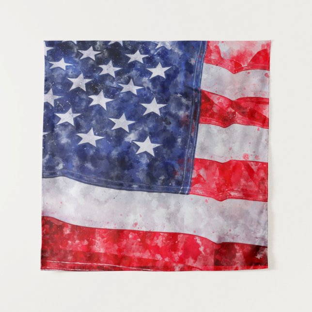 Amerikanische Flagge Wandteppich (Vorderseite)