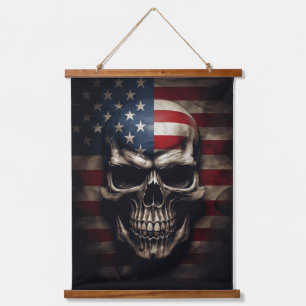 Amerikanische Flagge Wandteppich Mit Holzrahmen