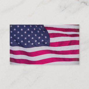 Amerikanische Flagge weht im Wind Visitenkarte