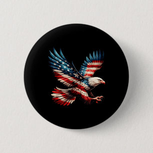 Amerikanische Flagge Weißkopfseeadler 4. Juli USA  Button