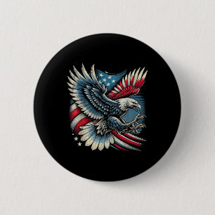 Amerikanische Flagge Weißkopfseeadler 4. Juli USA Button